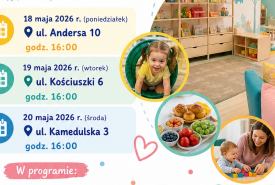 zwiedzanie żłobka, spotkania z kadrą, informacje o rekrutacji