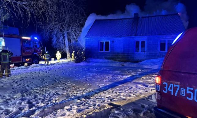 Nocny pożar domu w Suchorzcu