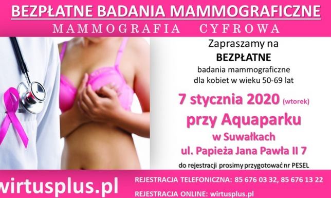 Bezpłatne badania mammograficzne