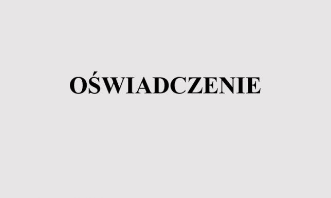 Oświadczenie