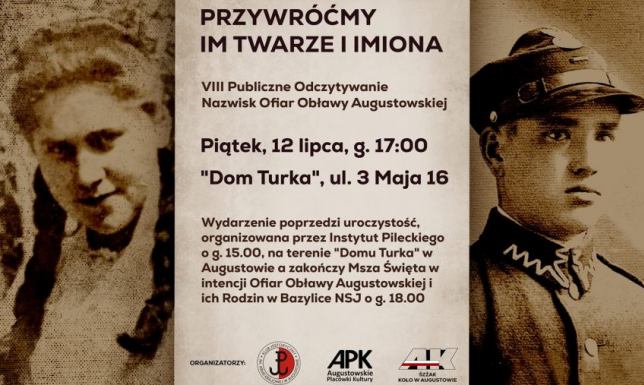 „Przywróćmy Im twarze i imiona” VIII Publiczne Odczytywanie Nazwisk Ofiar Obławy Augustowskiej