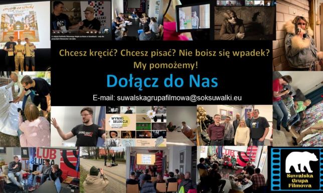 Chcesz tworzyć filmy? Dołącz do Suwalskiej Grupy Filmowej Szukamy pasjonatów, którzy chcą się rozwijać w branży filmowej