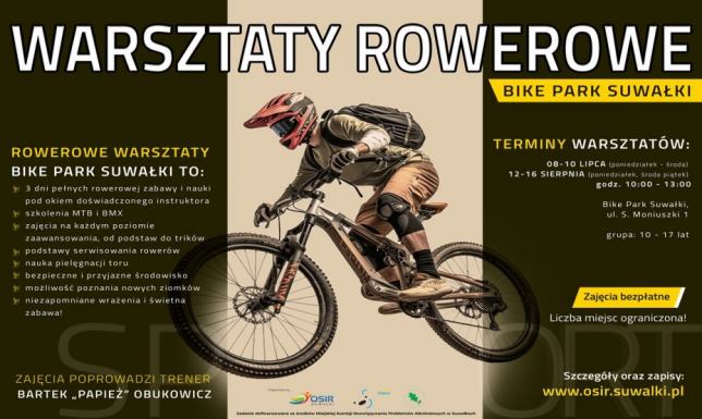 Rowerowe warsztaty na Bike Parku w Suwałkach