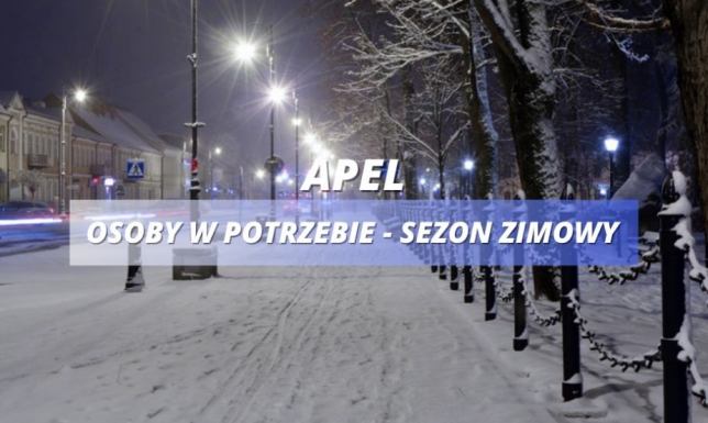 osoby w potrzebie - apel na sezon zimowy