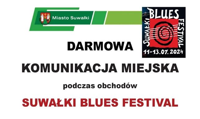 Bezpłatna komunikacja i utrudnienia w kursowaniu na czas SBF utrudnienia w kursowaniu komunikacji miejskiej podczas Suwałki Blues Festiwalu