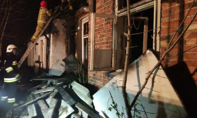 Piłsudskiego Sejny spłonął dom