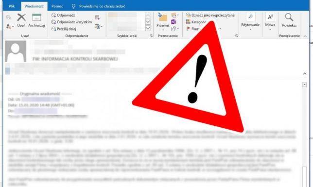 Izba Administracji Skarbowej w Białymstoku ostrzega przed fałszywymi mailami