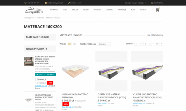 Materace 160x200 - Świat Sypialni