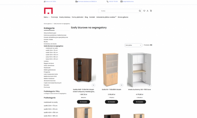 Szafy biurowe na segregatory - Sklep Meblohurt.eu