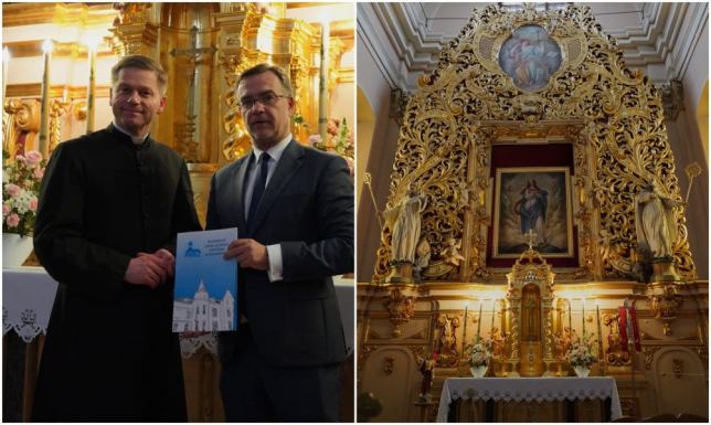 Dwie zabytkowe rzeźby z XVIII-wiecznego ołtarza głównego kościoła