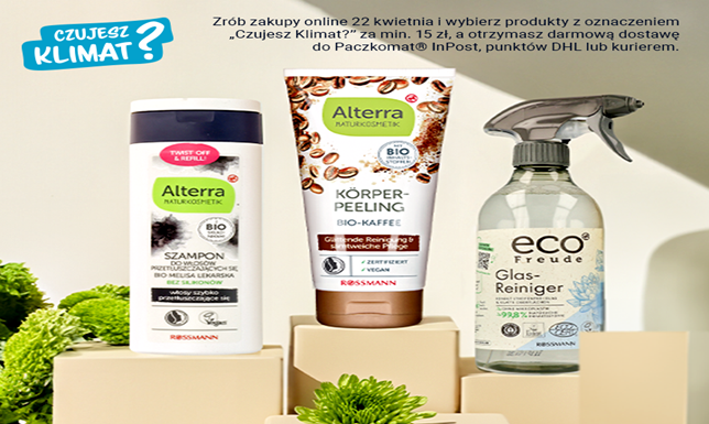 Cztery dni darmowych dostaw na zakupy w drogerii internetowej i poprzez aplikację Rossmann PL Cztery dni darmowych dostaw na zakupy w drogerii internetowej i poprzez aplikację Rossmann PL