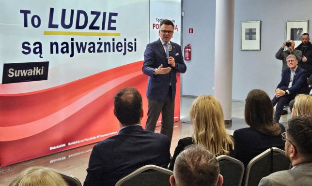 Szymon Hołownia w Suwałkach. Jaki prezydent potrzebny na obecne czasy? Z wizytą w województwie podlaskim przebywa Szymon Hołownia