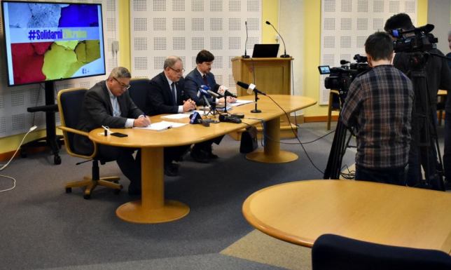 konferencja prasowa na temat działań Miasta Suwałki na rzecz uchodźców z Ukrainy