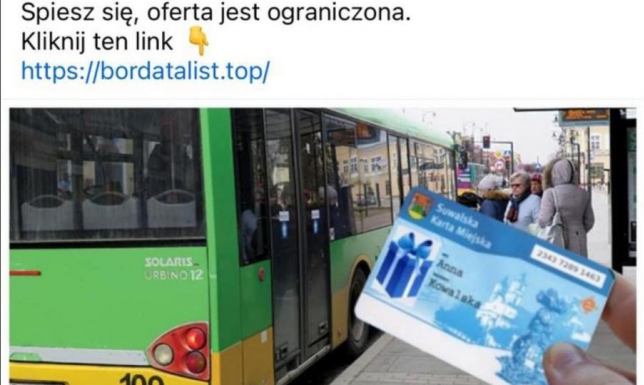 Suwalska Karta Transportowa - to próba oszustwa Fałszywy post zatytułowany Suwalska Karta Transportowa