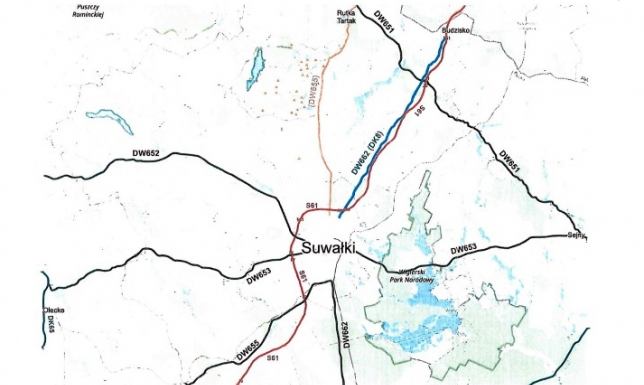 pozbawić drogę łączącą Suwałki z gminą Rutka-Tartak kategorii drogi wojewódzkiej
