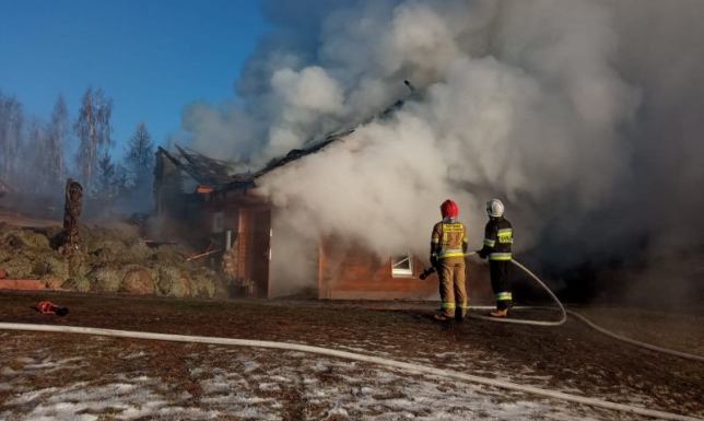Pożar w miejscowości Oszkinie w Gminie Puńsk