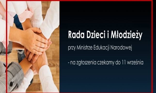 Ruszył nabór do Rady Dzieci i Młodzieży Rada Dzieci i Młodzieży przy MEN