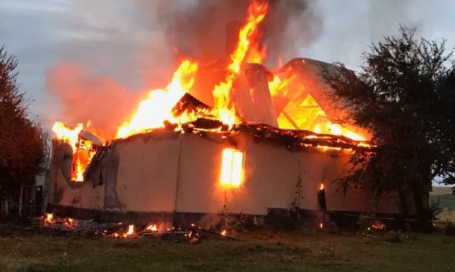 Pożar drewnianego budynku w Filipowie