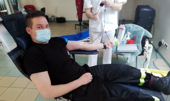 w Komendzie Powiatowej Państwowej Straży Pożarnej w Augustowie odbyła się zbiórka krwi