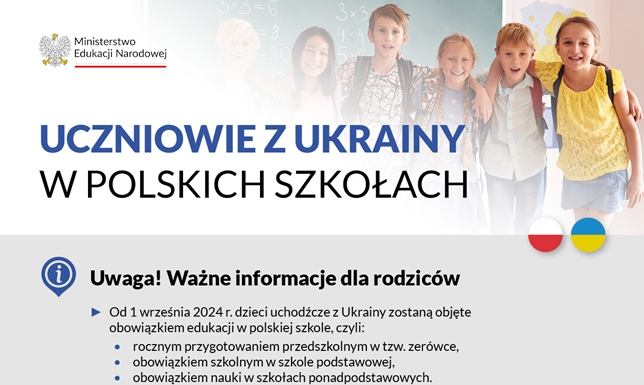 Obowiązek edukacji w polskiej szkole dla dzieci uchodźców z Ukrainy Uczniowie z Ukrainy w Polskich Szkołach od września