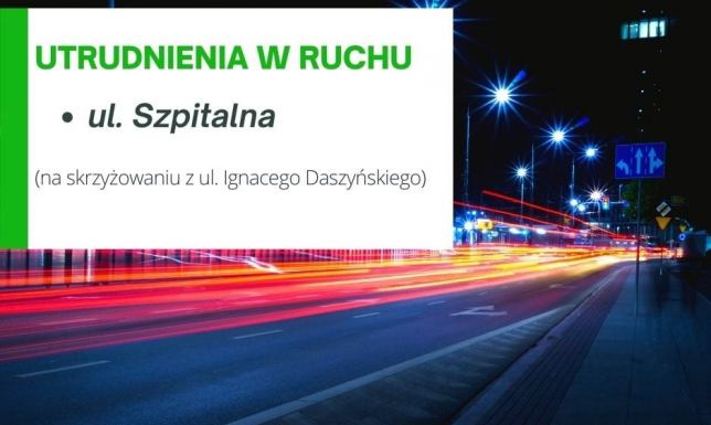 Utrudnienia w ruchu na ulicy Szpitalnej w Suwałkach