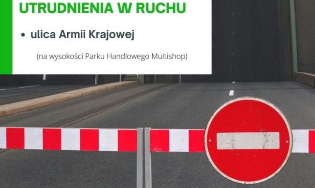 Utrudnienia drogowe na Armii Krajowej utrudnienia w ruchu drogowym na ul. Armii Krajowej w Suwałkach