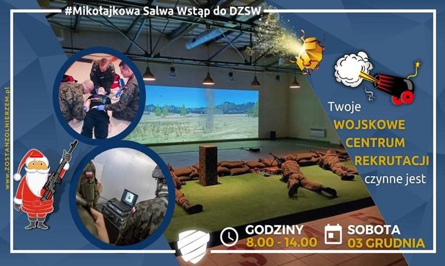 Mikołajkowa Salwa w WCR Wirtualna strzelnica i symulator strzelania "Cyklop" czeka na ochotników,