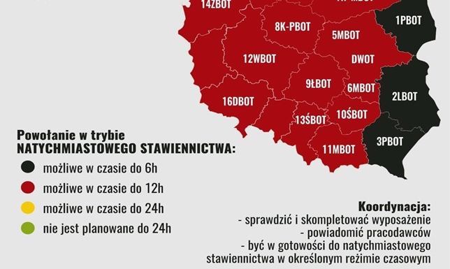 WOT: zmiana statusu do natychmiastowego stawiennictwa żołnierzy