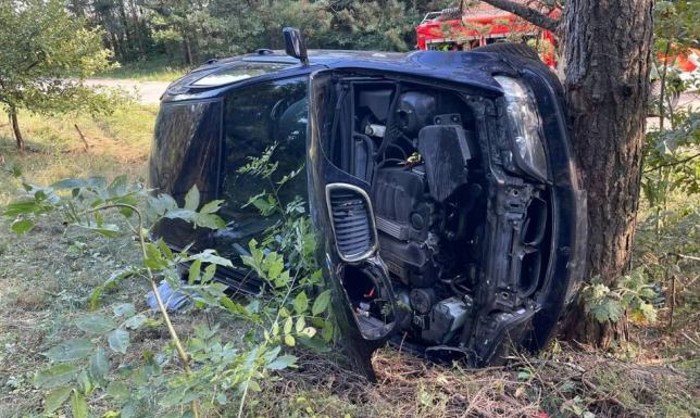 Kierowca BMW zjechał z drogi i uderzył w drzewo