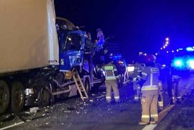 Do zderzenia sześciu pojazdów doszło nad ranem na obwodnicy Suwałk