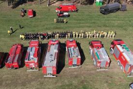 Rozwinięty pożar lasu wymagający zaangażowania znacznych sił