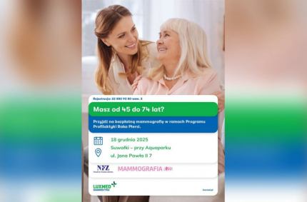 Na badanie zapraszamy kobiety w wieku od 45 do 74 lat